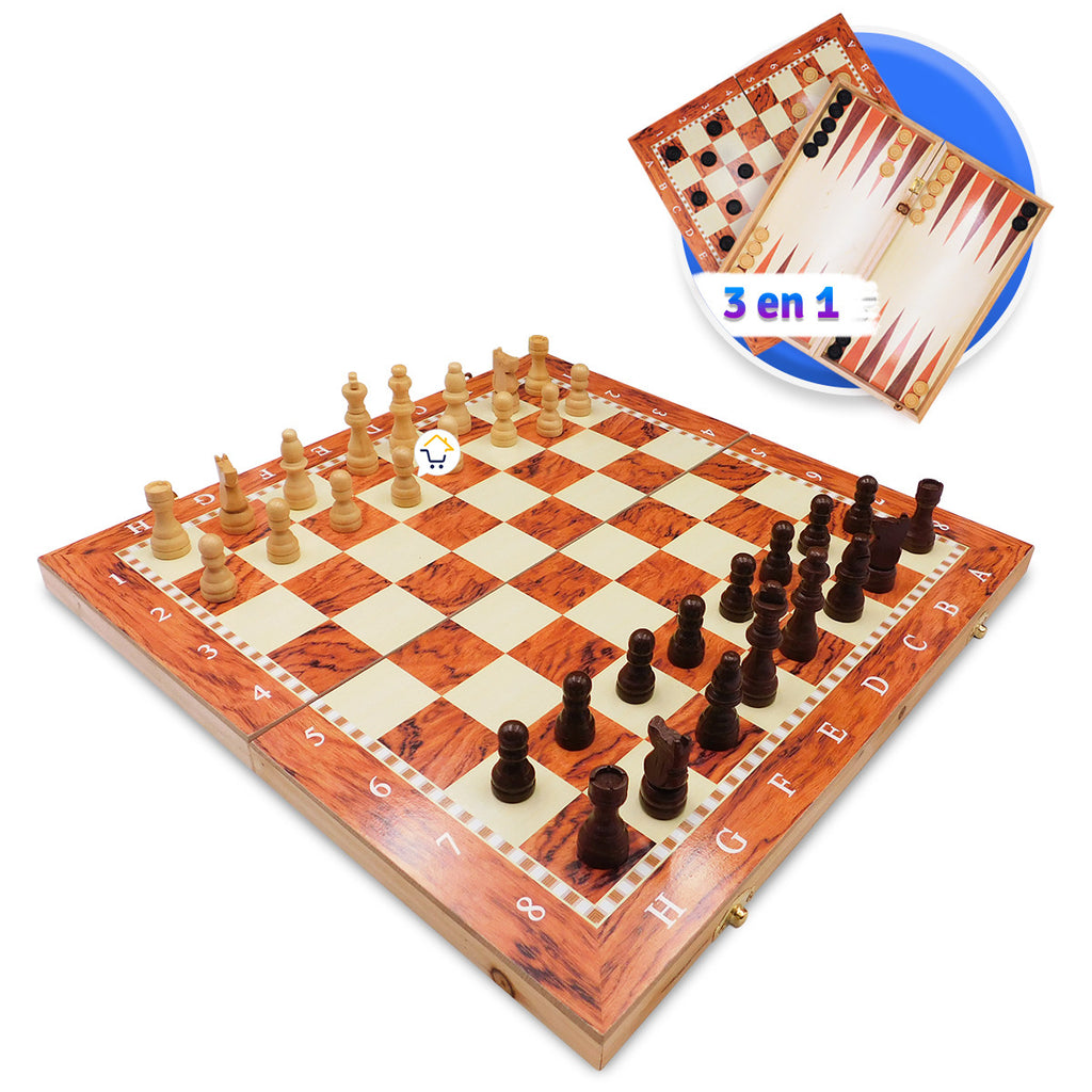 Ajedrez Juego De Mesa 3 En 1 J006