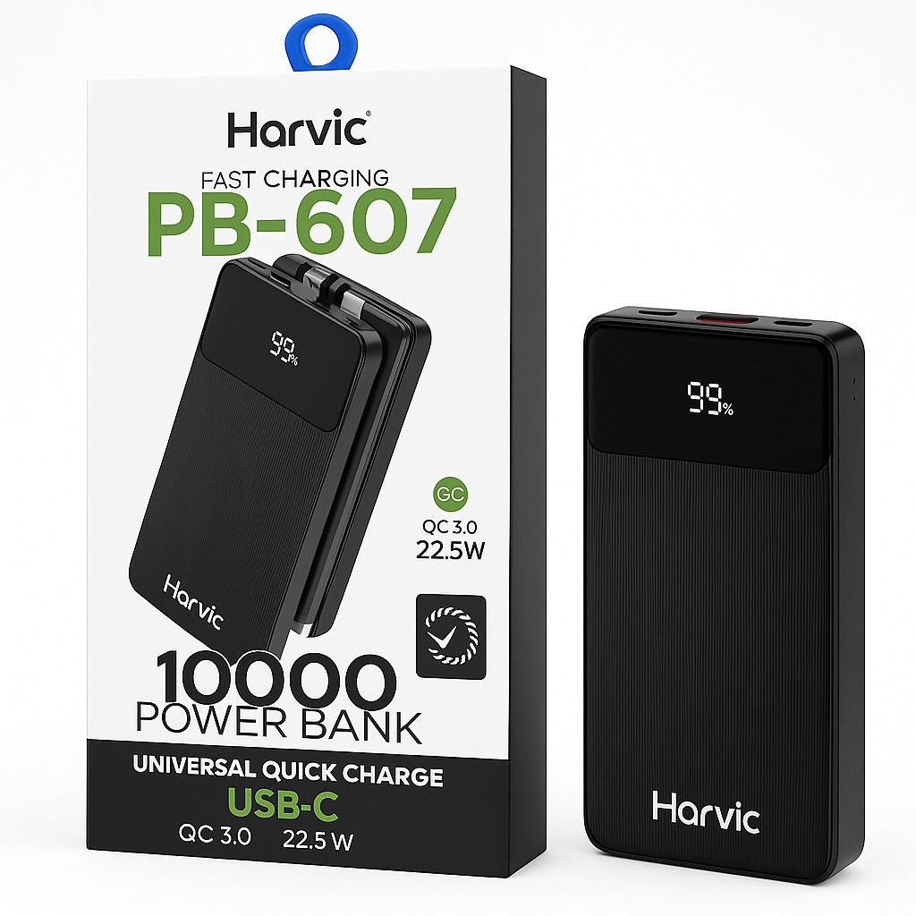 Power Bank Harvic 10.000 mAh con Cables