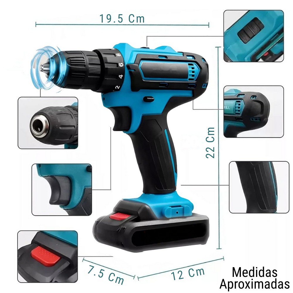 Taladro Destornillador Inalambrico Elect