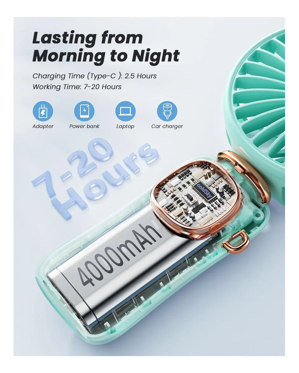 MINI VENTILADOR PORTATIL CON PANTALLA